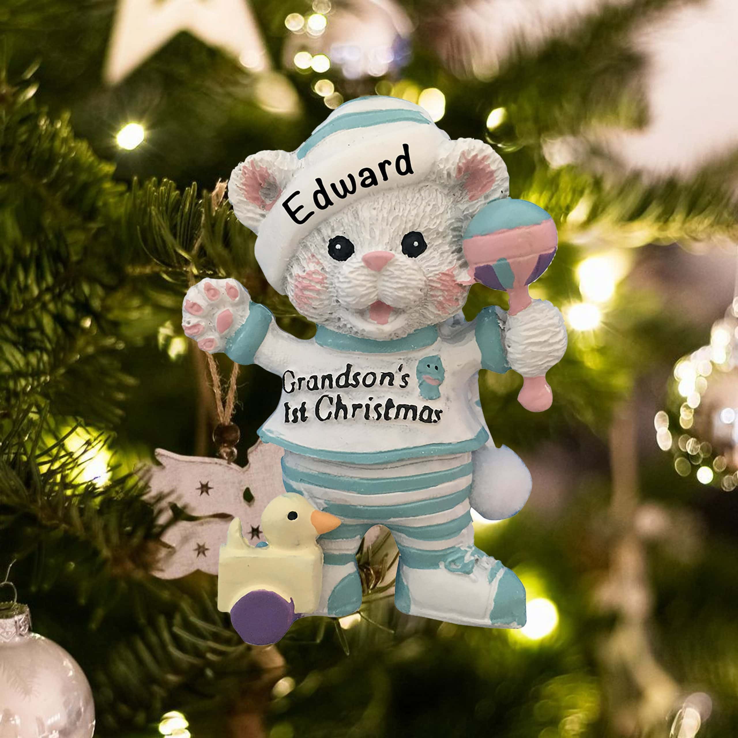 Grandson's 1st Christmas Personalized Ornament