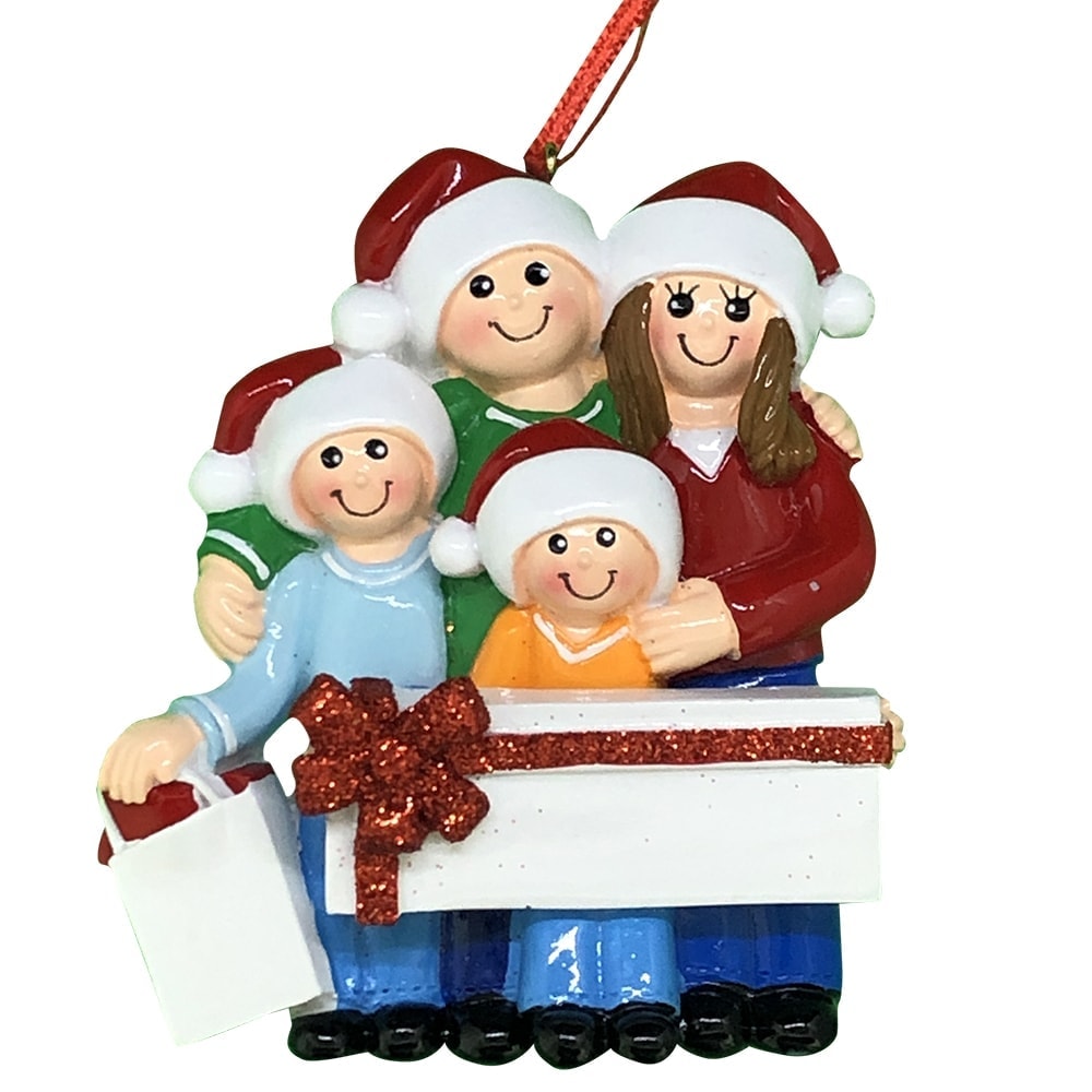 Gift Family of 4 Personalized Ornament FREE Personalization